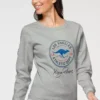 KangaROOS Sweatshirt mit großem Retro Label-Druck im Collage-Look - NEUE KOLLEKTION Hellgrau-meliert, Marine, Wei&szlig;
