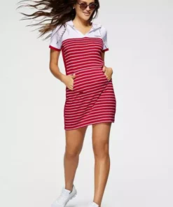 KangaROOS Shirtkleid mit cooler Kapuze Wei&szlig;-marine-gestreift, Schwarz-wei&szlig;-geringelt, Wei&szlig;-rot-geringelt -KangaROOS Verkaufsladen 5e0c6268 a8be 5242 be9d c44bfa0b890c