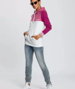 KangaROOS Kapuzensweatshirt mit modischer Kombination aus Color-Blocking und Streifen Beere-rose, Marine-nachtblau, Schwarz-weiß-hellgrau-meliert -KangaROOS Verkaufsladen 6072bf67 303b 5407 a39e f306b397f525