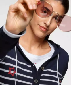 KangaROOS Kapuzenstrickjacke mit Streifen, Herzen & Sternen - Design - NEUE KOLLEKTION Marine-wei&szlig;-rot, Hellgrau-anthrazit-mint -KangaROOS Verkaufsladen 6318bd91 9375 5e43 a025 45231463bace