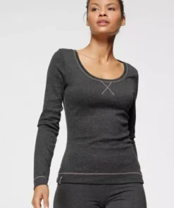 KangaROOS Langarmshirt mit großem Logo-Schriftzug am Arm - NEUE KOLLEKTION Blau-gelb, Schwarz-meliert-wei&szlig;, Wei&szlig;-himmelblau -KangaROOS Verkaufsladen 63e5b663 ac55 5a09 80a5 7ec7b09bea35