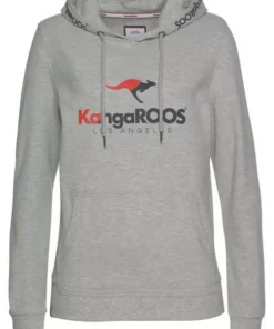 KangaROOS Kapuzensweatshirt mit sportiven Logo-Prints Schwarz, Hellgrau-meliert -KangaROOS Verkaufsladen 685a77cc af53 5f9d a8fd cd088aa9231e