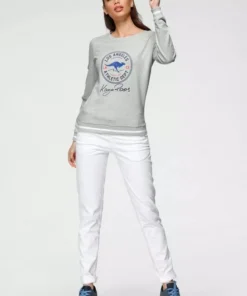 KangaROOS Sweatshirt mit großem Retro Label-Druck im Collage-Look - NEUE KOLLEKTION Hellgrau-meliert, Marine, Wei&szlig; -KangaROOS Verkaufsladen 6b0bd109 5a0a 5a3e af09 338fdd742472