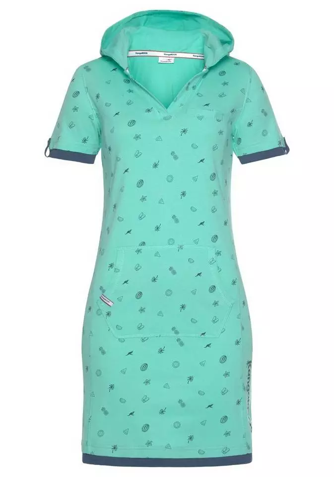 KangaROOS Jerseykleid mit maritimen Anker-Alloverprint Marine, Beere-meliert, Türkis 6 KangaROOS Jerseykleid mit maritimen Anker-Alloverprint Marine, Beere-meliert, Türkis – Bild 6