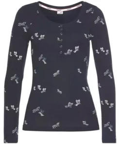 KangaROOS Langarmshirt mit modischem Vögel-Allover-Druck und Knopfleiste Weiß, Marine 12 KangaROOS Langarmshirt mit modischem Vögel-Allover-Druck und Knopfleiste Weiß, Marine -KangaROOS Verkaufsladen 75d86708 5563 5fcb 9bad 6deecb363d98