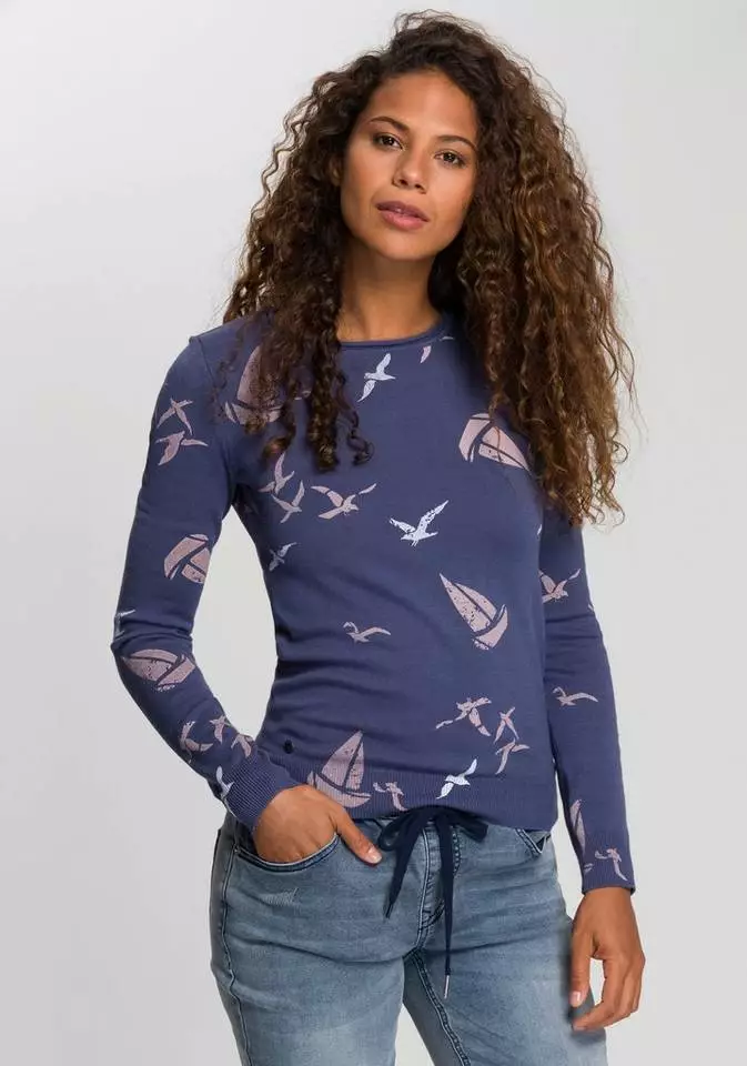 KangaROOS Strickpullover mit tollem maritimen Muster Dunkelblau-gemustert, Grau-gemustert 13 KangaROOS Strickpullover mit tollem maritimen Muster Dunkelblau-gemustert, Grau-gemustert – Bild 13