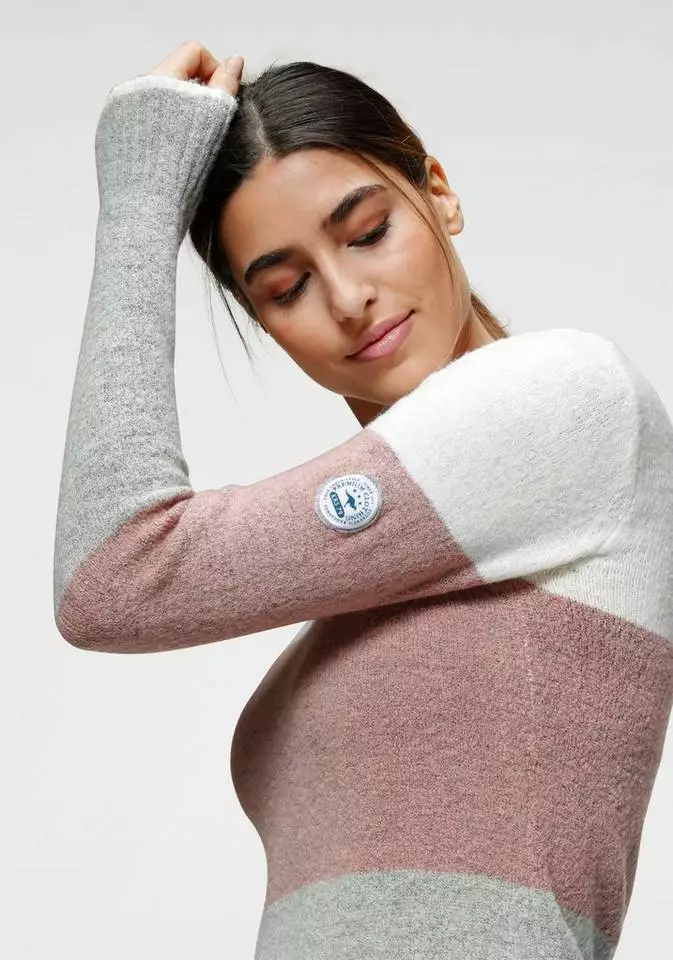 KangaROOS Rundhalspullover aus Loop-Garn im besonderen Blockstreifen 4 KangaROOS Rundhalspullover aus Loop-Garn im besonderen Blockstreifen – Bild 4