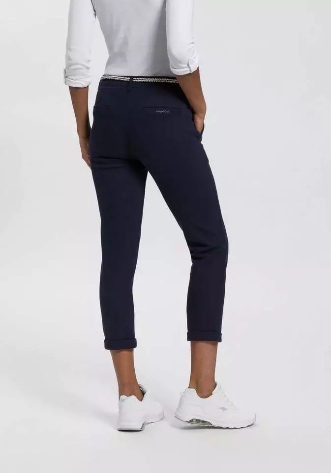 KangaROOS 7/8-Hose Jogginghose im konfektionierten Stil inklusive Gürtel - NEUE KOLLEKTION Weiß, Marine 2 KangaROOS 7/8-Hose Jogginghose im konfektionierten Stil inklusive Gürtel - NEUE KOLLEKTION Weiß, Marine – Bild 2