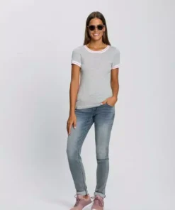 KangaROOS T-Shirt mit modischen Rippenbünchen Schwarz, Blau, Hellgrau-meliert -KangaROOS Verkaufsladen 7b29efbf a5be 594c bda0 5079b9d1aa7a