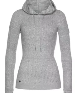 KangaROOS Kapuzenpullover im feinen Zopf-Strick-Design Rosa-wei&szlig;-meliert, Grau-wollwei&szlig;-melange, Dunkelbeige-wollwei&szlig;-melange, Blau-wei&szlig;-meliert -KangaROOS Verkaufsladen 7d37599d d150 57c2 b0fd d3a618f94ff9