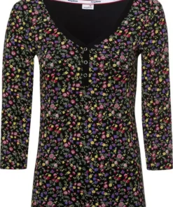 KangaROOS 3/4-Arm-Shirt mit minimalistischem Blumen allover-print - NEUE KOLLEKTION Wollweiß-bunt-geblümt, Schwarz-bunt-geblümt -KangaROOS Verkaufsladen 7db0c9f4 6393 527a a3db c53eca9d67d9