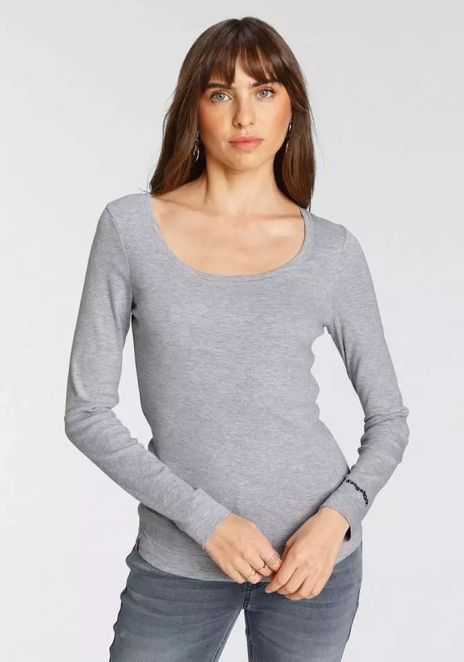 KangaROOS Langarmshirt (Packung, 2er-Pack) im Doppelpack 1x uni + 1x bedruckt - NEUE KOLLEKTION Weiß-schwarz, Marine-hellgrau-meliert 3 KangaROOS Langarmshirt (Packung, 2er-Pack) im Doppelpack 1x uni + 1x bedruckt - NEUE KOLLEKTION Weiß-schwarz, Marine-hellgrau-meliert – Bild 3