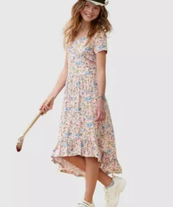 KangaROOS Vokuhila-Kleid mit V-Ausschnitt