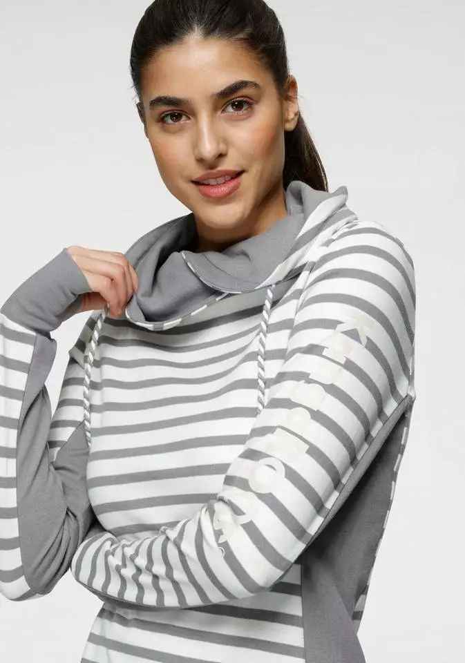 KangaROOS Streifenpullover mit tollem hohen Kragen und Tunnelzug - NEUE KOLLEKTION Grafit-wollweiß, Hellblau-marine 3 KangaROOS Streifenpullover mit tollem hohen Kragen und Tunnelzug - NEUE KOLLEKTION Grafit-wollweiß, Hellblau-marine – Bild 3