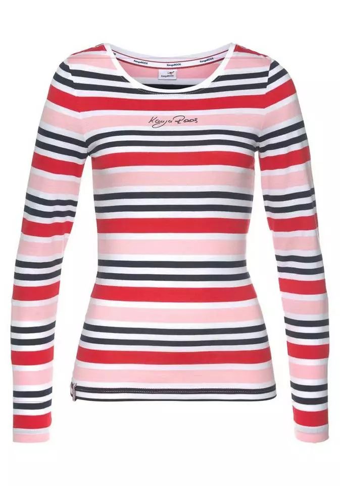KangaROOS Langarmshirt im tollen Streifen-Design und Logo-Druck - NEUE KOLLEKTION Marine-petrol-coral-weiß, Rot-rosa-marine-weiß 6 KangaROOS Langarmshirt im tollen Streifen-Design und Logo-Druck - NEUE KOLLEKTION Marine-petrol-coral-weiß, Rot-rosa-marine-weiß – Bild 6