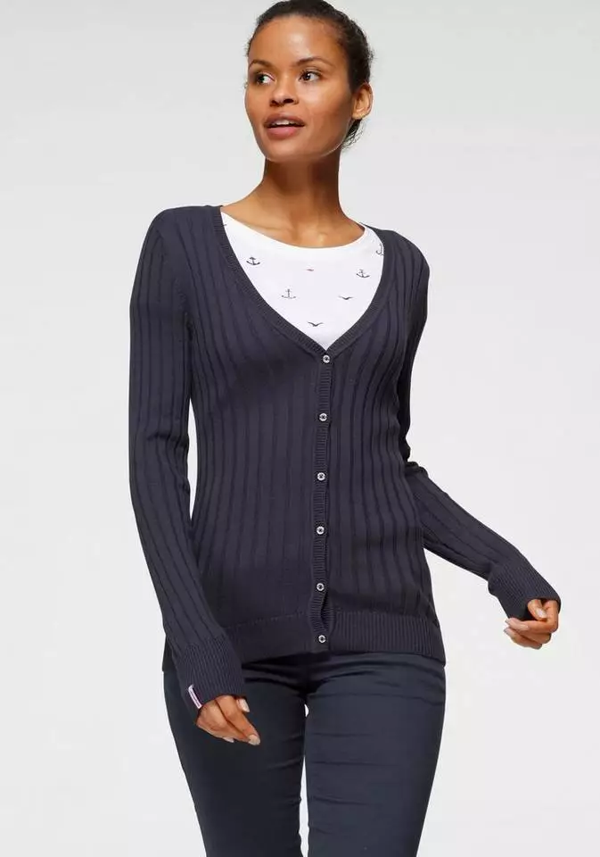 KangaROOS Strickjacke in breit geripptem Feinstrick unf Markennamen auf dem Arm - NEUE KOLLEKTION Marine, Schwarz, Rosa 7 KangaROOS Strickjacke in breit geripptem Feinstrick unf Markennamen auf dem Arm - NEUE KOLLEKTION Marine, Schwarz, Rosa – Bild 7