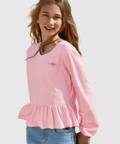 KangaROOS Langarmshirt in kürzerer Form