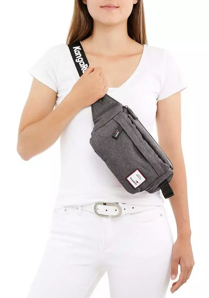 KangaROOS Bauchtasche, mit modischem Logo Schriftzug am Gurt Schwarz, Dunkelblau, Grau, Pink 2 KangaROOS Bauchtasche, mit modischem Logo Schriftzug am Gurt Schwarz, Dunkelblau, Grau, Pink – Bild 2