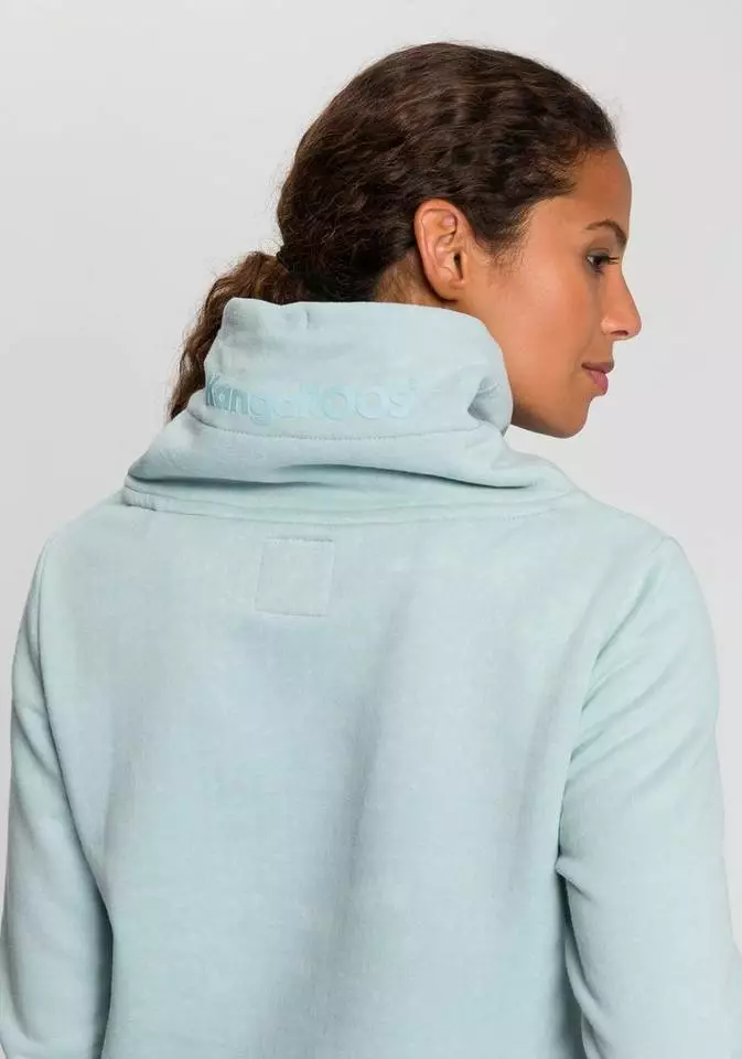 KangaROOS Sweatshirt mit hohem Stehkragen Anthrazit-meliert, Rosa-meliert, Mint-grau-meliert 3 KangaROOS Sweatshirt mit hohem Stehkragen Anthrazit-meliert, Rosa-meliert, Mint-grau-meliert – Bild 3