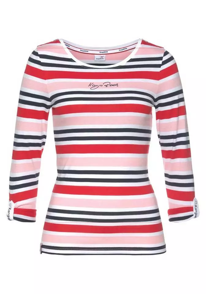 KangaROOS Langarmshirt im tollen Streifen-Design und Logo-Druck - NEUE KOLLEKTION Marine-petrol-coral-weiß, Rot-rosa-marine-weiß 7 KangaROOS Langarmshirt im tollen Streifen-Design und Logo-Druck - NEUE KOLLEKTION Marine-petrol-coral-weiß, Rot-rosa-marine-weiß – Bild 7