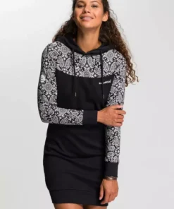 KangaROOS Sweatkleid mit schönem Print im Ärmel- und Brustbereich Hellrot-gemustert, Schwarz-gemustert, Marine-gemustert, Ecru-melange-bedruckt -KangaROOS Verkaufsladen 8b934301 302e 5d22 a810 765b7ea86e1e