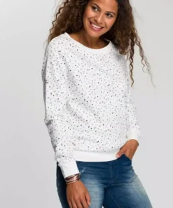 KangaROOS Sweatshirt im sportlichen Minimal-Print Marine-bedruckt, Bordeaux-meliert-bedruckt, Schwarz-wei&szlig;, Wollwei&szlig;-meliert -KangaROOS Verkaufsladen 8e6a4c09 3a9c 5469 9d32 d6cb9f764f7c