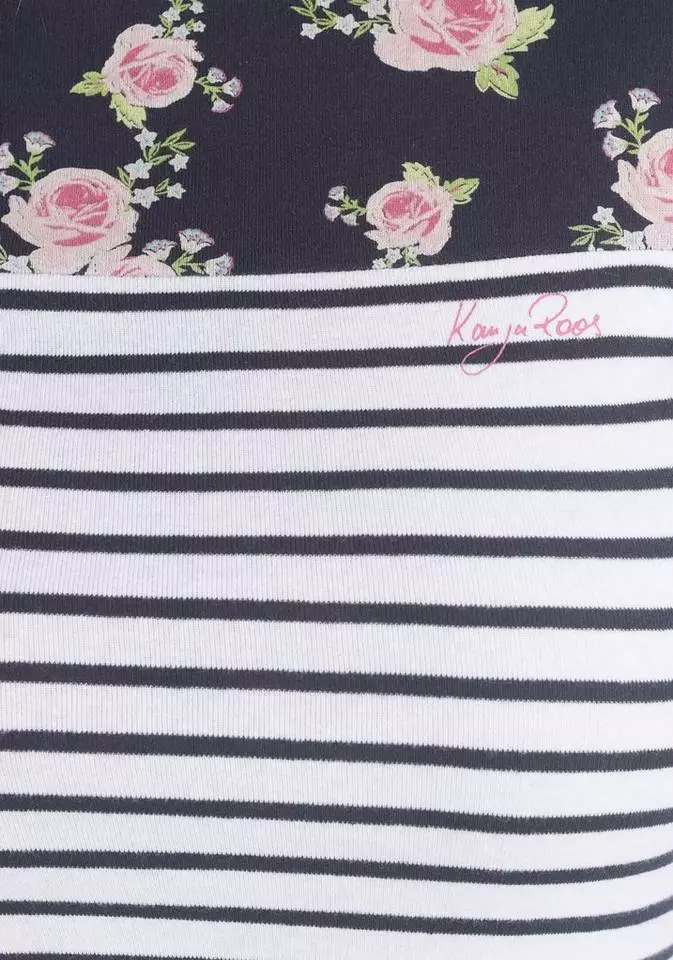 KangaROOS Langarmshirt mit modischem Streifen und Blumen-Mix - NEUE KOLLEKTION Marine-weiß, Anthrazit-weiß, Rosa-weiß 5 KangaROOS Langarmshirt mit modischem Streifen und Blumen-Mix - NEUE KOLLEKTION Marine-weiß, Anthrazit-weiß, Rosa-weiß – Bild 5