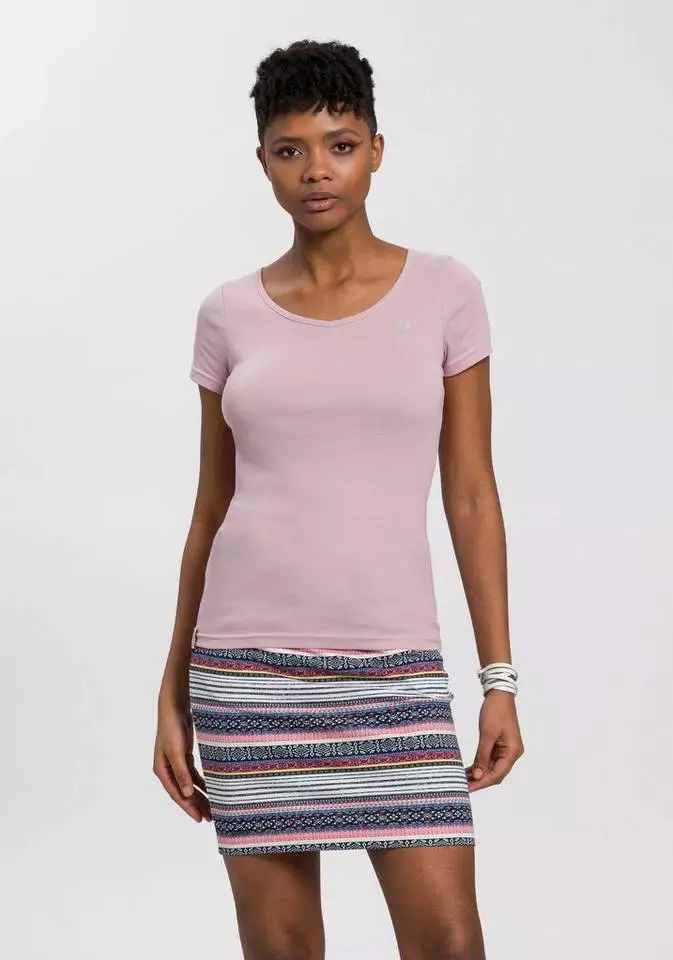 KangaROOS T-Shirt mit V-Neck und silberschimmernden Logodruck auf der Brust - NEUE KOLLEKTION Rosa, Weiß, Marine 8 KangaROOS T-Shirt mit V-Neck und silberschimmernden Logodruck auf der Brust - NEUE KOLLEKTION Rosa, Weiß, Marine – Bild 8