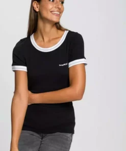 KangaROOS T-Shirt mit modischen Rippenbünchen Schwarz, Blau, Hellgrau-meliert -KangaROOS Verkaufsladen 9086b319 fb3a 58cd b9fe 97d1ff9fac71