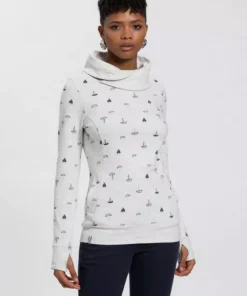 KangaROOS Sweatshirt mit wärmendem Schlauchkragen und Allover-Print Anthrazit-meliert, Ecru-meliert, Himbeere-gemustert