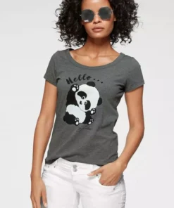 KangaROOS T-Shirt mit niedlichem Pandaprint vorne und hinten Anthrazit-meliert, Marine -KangaROOS Verkaufsladen 9211d1e0 5f42 5951 a29c 0d86fac1b622