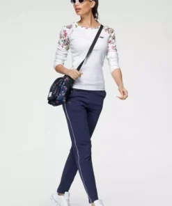 KangaROOS Langarmshirt mit floralem Druck Einsatz - NEUE KOLLEKTION Marine, Wei&szlig; -KangaROOS Verkaufsladen 92840cec 7722 5d8d 81cf 2c4e8bf3432b