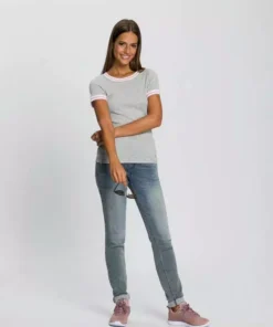 KangaROOS T-Shirt mit modischen Rippenbünchen Schwarz, Blau, Hellgrau-meliert -KangaROOS Verkaufsladen 9326105e e0e2 56da 8d70 5c29474de98b