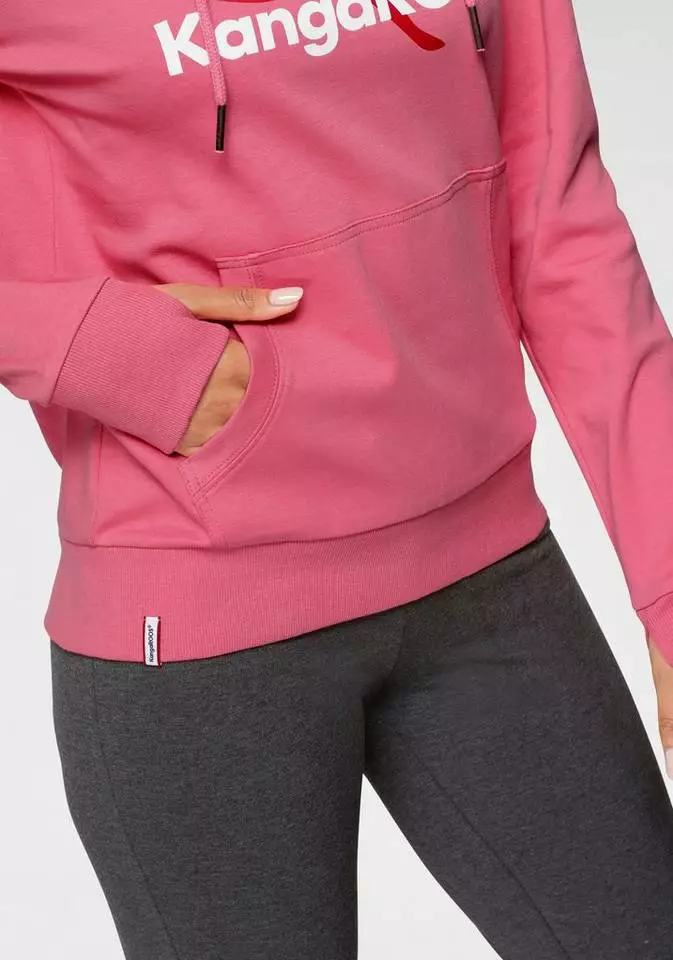 KangaROOS Hoodie mit coolem Logo-Front-Print - NEUE KOLLEKTION Schwarz, Himbeere 4 KangaROOS Hoodie mit coolem Logo-Front-Print - NEUE KOLLEKTION Schwarz, Himbeere – Bild 4