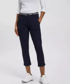 KangaROOS 7/8-Hose Jogginghose im konfektionierten Stil inklusive Gürtel - NEUE KOLLEKTION Weiß, Marine