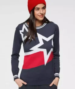 KangaROOS Jacquardpullover mit trendigem Stern-Design und Konstrast-Streifen - NEUE KOLLEKTION