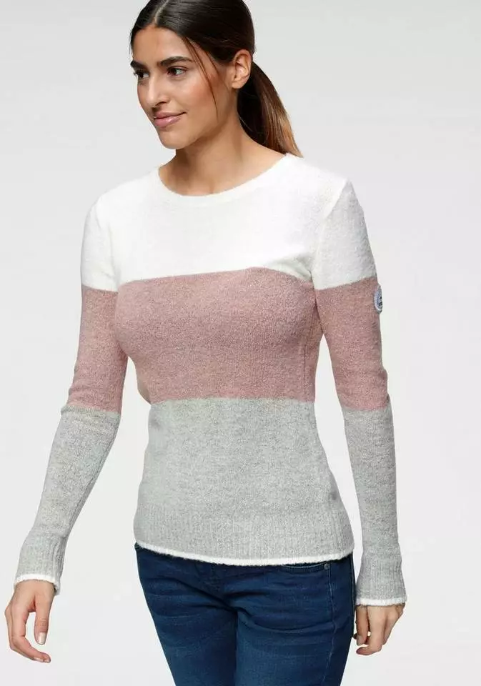 KangaROOS Rundhalspullover aus Loop-Garn im besonderen Blockstreifen 3 KangaROOS Rundhalspullover aus Loop-Garn im besonderen Blockstreifen – Bild 3