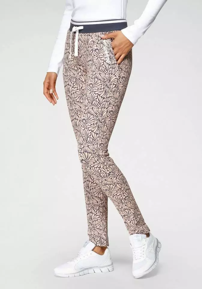 KangaROOS Loungehose mit modischem Allover-Druck und elastischem Bund - NEUE KOLLEKTION Schwarz-weiß, Jeansblau-rosa 1 KangaROOS Loungehose mit modischem Allover-Druck und elastischem Bund - NEUE KOLLEKTION Schwarz-weiß, Jeansblau-rosa