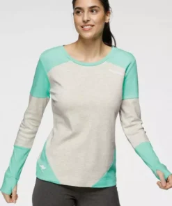 KangaROOS Sweatshirt im modischen Color-Blocking Koralle-grau, Helltürkis-ecru, Schwarz-weiß