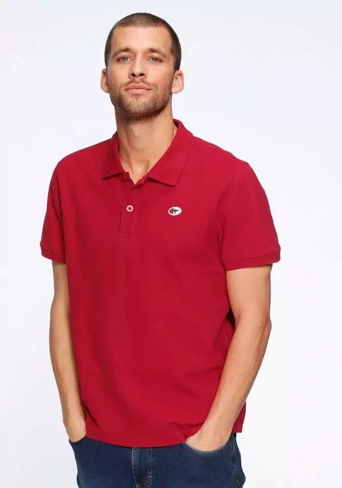 KangaROOS Poloshirt unifarben Royalblau, Khaki, Rot, Marine 7 KangaROOS Poloshirt unifarben Royalblau, Khaki, Rot, Marine – Bild 7