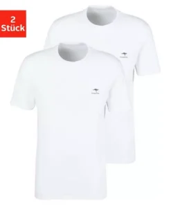 KangaROOS T-Shirt (2er-Pack) mit kleinem Logodruck Weiß, Petrol | weiß