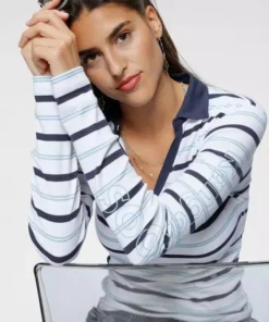 KangaROOS Langarm-Poloshirt mit KangaROOS Schriftzug am Ärmel Weiß-marine, Bordeaux-weiß -KangaROOS Verkaufsladen a0b9f673 d63c 512b 978c cf856aa2ca33