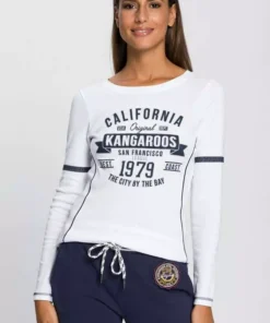 KangaROOS Langarmshirt mit Print Vorne und an Ärmeln Wei&szlig;, Koralle, Marine -KangaROOS Verkaufsladen a6b31417 035f 5370 89dc 25b0ab7f3867