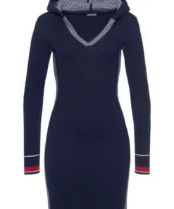 KangaROOS Strickkleid mit Kapuze und konstrastfarbenen Streifen-Elementen - NEUE KOLLEKTION Marine-weiß, Schwarz-weiß -KangaROOS Verkaufsladen a70e7d74 b27e 533b b592 2bdfffdf2356