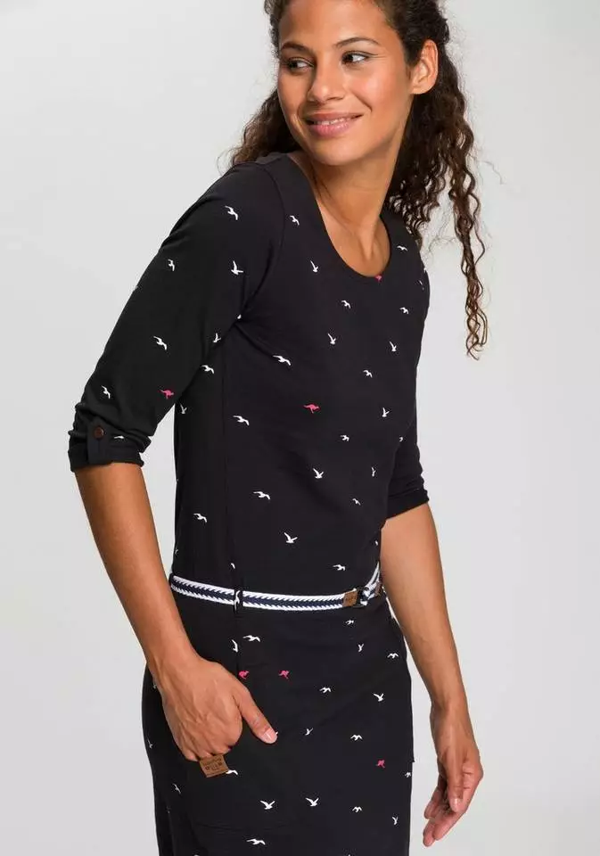 KangaROOS Jerseykleid (Set, mit abnehmbarem Gürtel) im sommerlichen Print Anthrazit-meliert, Mittelblau, Marine, Schwarz 3 KangaROOS Jerseykleid (Set, mit abnehmbarem Gürtel) im sommerlichen Print Anthrazit-meliert, Mittelblau, Marine, Schwarz – Bild 3