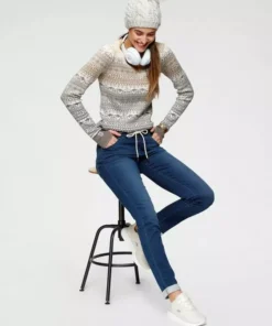 KangaROOS Jacquardpullover im Norweger-Muster mit kleinen Kängurus Offwhite-taupe-gemustert, Marine-hellblau -KangaROOS Verkaufsladen a9ffeff6 57fa 570b a16d d7429f9da623