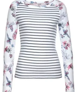 KangaROOS Langarmshirt im angesagtem Mustermix Schwarz, Wei&szlig;-marine-gestreift, Himbeere -KangaROOS Verkaufsladen abdd6201 87a8 5515 b542 ca01715ef921