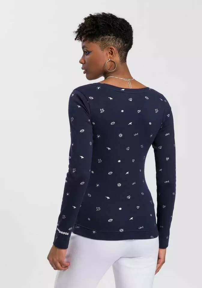 KangaROOS Langarmshirt (Packung, 2er-Pack) im Doppelpack 1x uni + 1x bedruckt - NEUE KOLLEKTION Weiß-schwarz, Marine-hellgrau-meliert 12 KangaROOS Langarmshirt (Packung, 2er-Pack) im Doppelpack 1x uni + 1x bedruckt - NEUE KOLLEKTION Weiß-schwarz, Marine-hellgrau-meliert – Bild 12