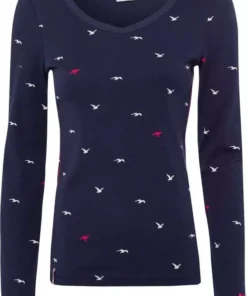 KangaROOS Langarmshirt mit hanseatischem Alloverdruck - NEUE KOLLEKTION Rosa-meliert, Marine -KangaROOS Verkaufsladen aca04b88 37b6 53b8 9ba4 3dde95ab535c
