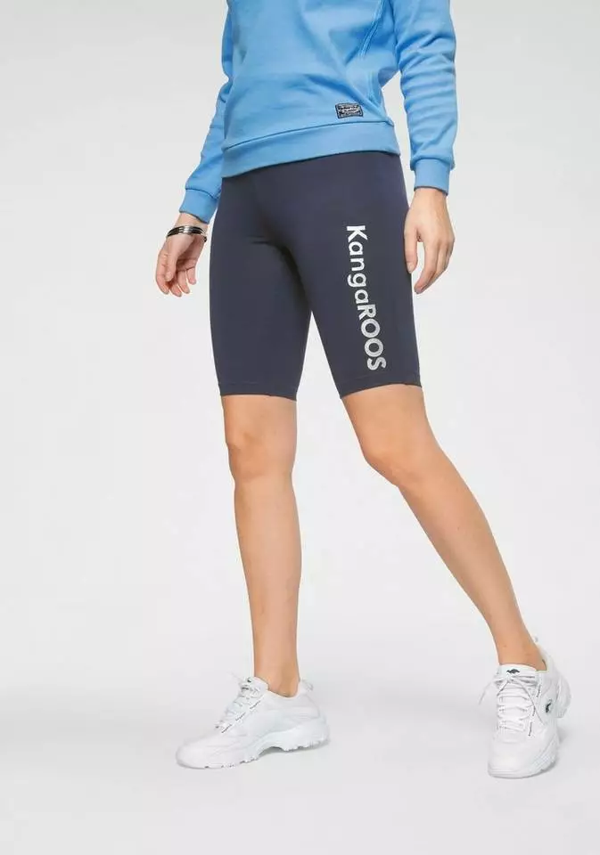 KangaROOS Radlerhose (2-tlg) perfekt kombinierbar mit Kleidern und Röcken Marine-schwarz, Weiß-hellgrau-melange-bedruckt-silberfarben 2 KangaROOS Radlerhose (2-tlg) perfekt kombinierbar mit Kleidern und Röcken Marine-schwarz, Weiß-hellgrau-melange-bedruckt-silberfarben – Bild 2